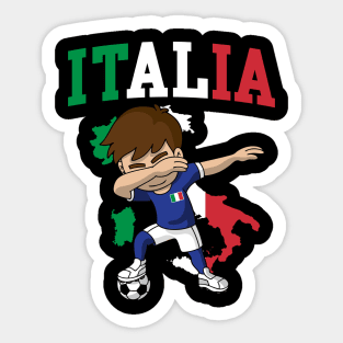 Italia Italian Soccer Boy Italy Flag Map Sticker